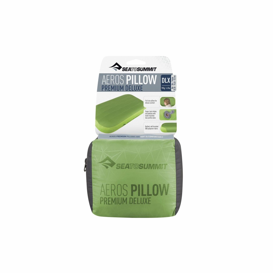 Tents * | Sale Sea To Summit Aeros Premium Deluxe Pillow In Lime