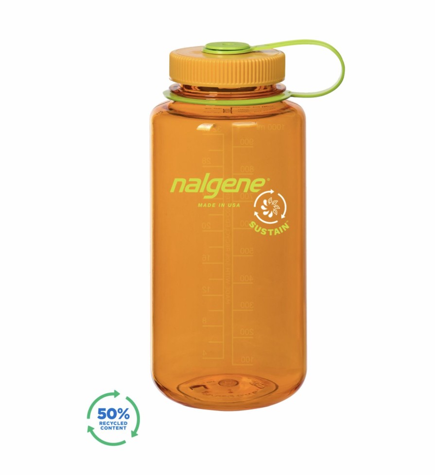 Bottles * | New Nalgene 1L Tritan Sustain Widemouth Clementine