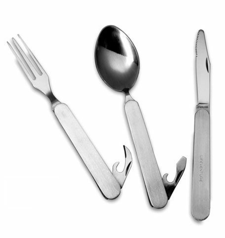 Outdoor Cooking * | Free Delivery Lifeventure Folding Knife Fork And Spoon Set