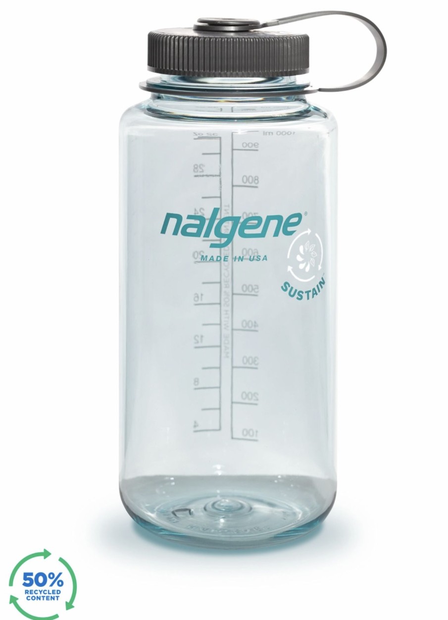 Bottles * | Free Delivery Nalgene 1L Tritan Sustain Widemouth Seafoam