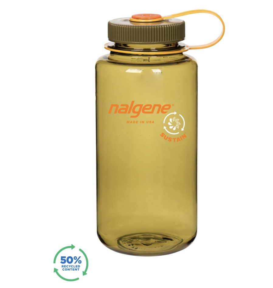 Bottles * | Online Nalgene 1L Tritan Sustain Widemouth Olive